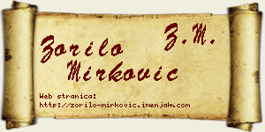 Zorilo Mirković vizit kartica